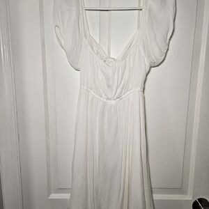 Hollister White Midi Dress with Pockets
